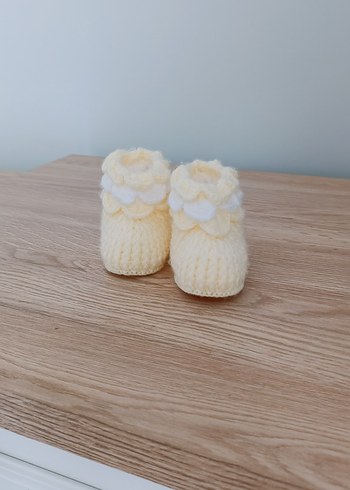 Bebekler İçin Örgü Beyaz Bot - Görsel 2