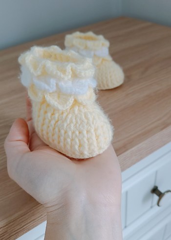 Bebekler İçin Örgü Beyaz Bot - Görsel 3