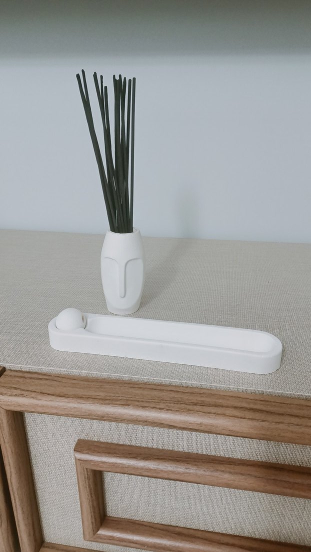 Beyaz Modern Mum ve Tütsü Tutucu - Görsel 2