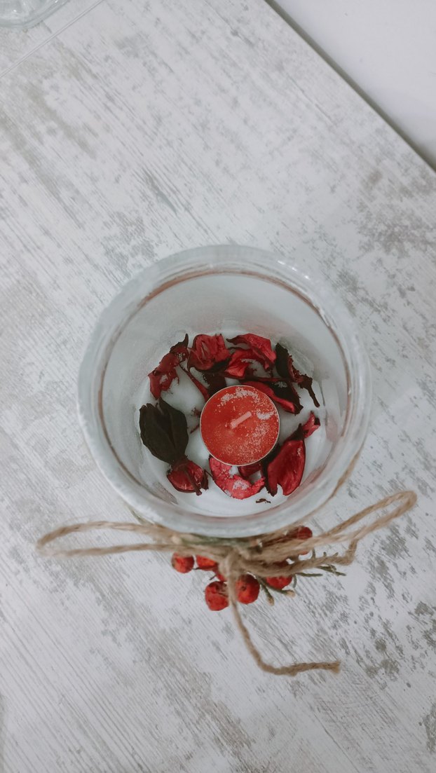 Beyaz dekoratif kavanoz mumluk - Görsel 3