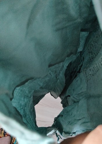 l Beden yeşil Renk Yeşil Keten Uzun Askılı Salaş Elbise