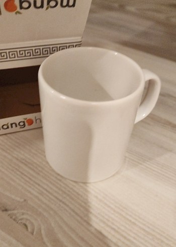 Mangohome Beyaz Seramik Kupa - Görsel 3