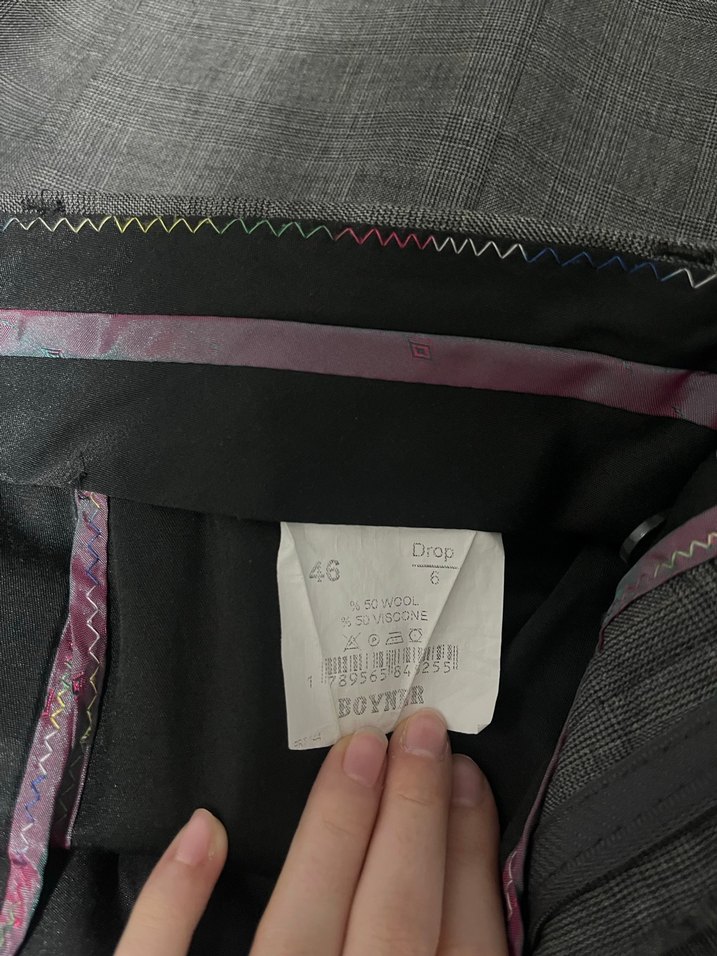 Düğmeli Gri Erkek Kumaş Pantolon - Görsel 4