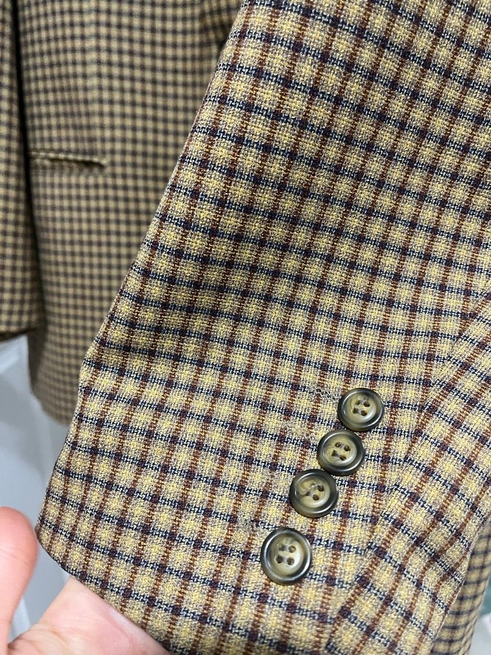 Düğmeli Kahverengi Erkek Yün Ceket - Görsel 4