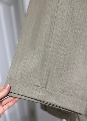 Bej Keten Düğmeli Erkek Pantolon - Görsel 4