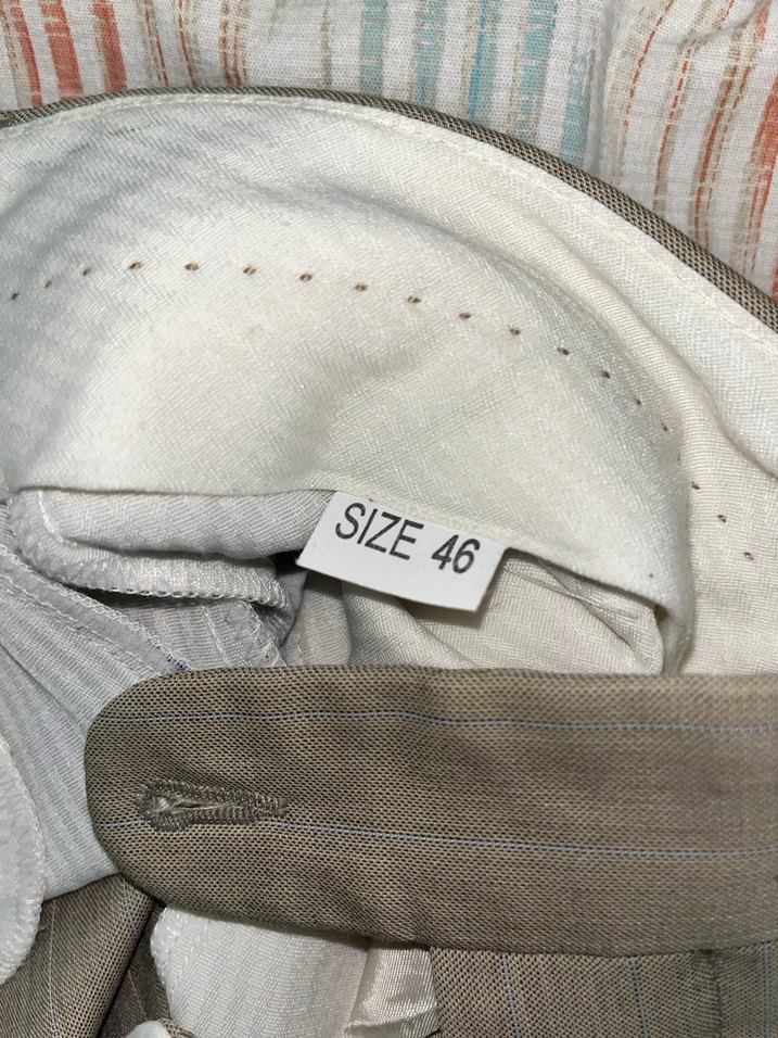 Bej Keten Düğmeli Erkek Pantolon - Görsel 5