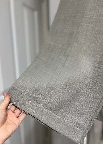 Gri Keten Regular Fit Pilili Erkek Pantolon - Görsel 3