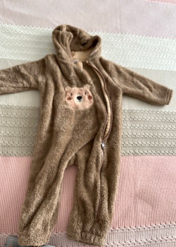LC Waikiki Kahverengi Peluş Erkek Bebek Tulumu