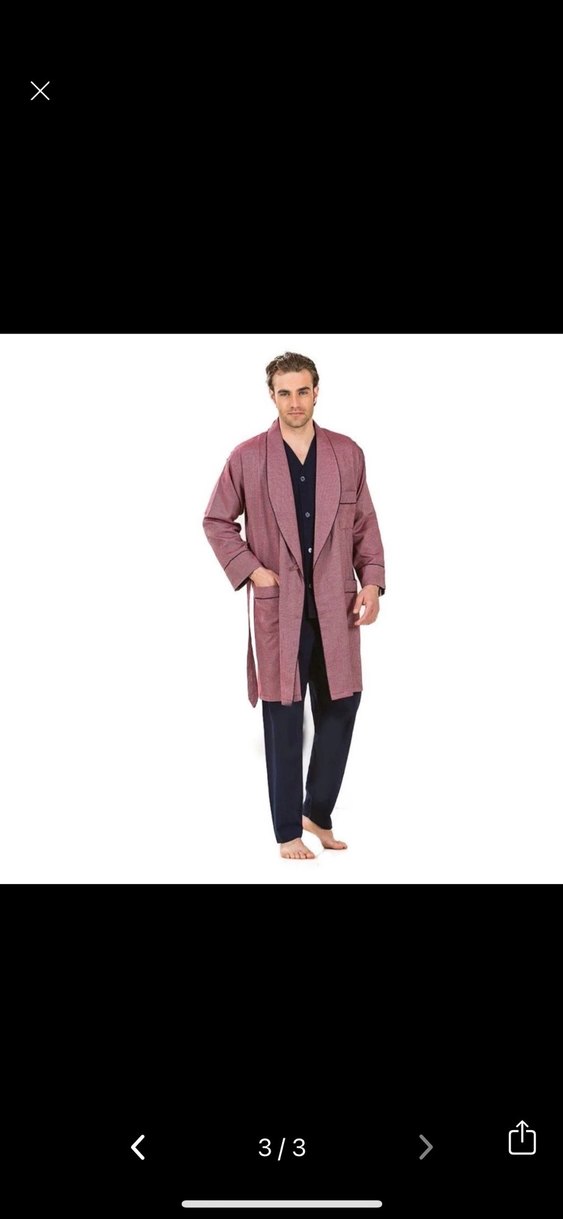 Bordo Desenli Uzun Kollu Erkek Röpdeşambır - Görsel 3