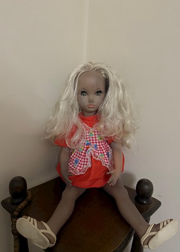 Sarı Saçlı Kırmızı Elbiseli Bebek furga bebek - Görsel 6