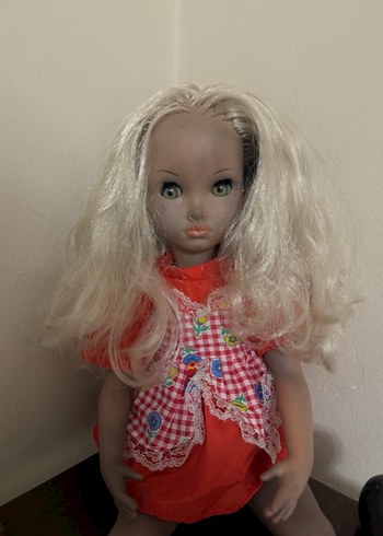 Sarı Saçlı Kırmızı Elbiseli Bebek furga bebek - Görsel 7