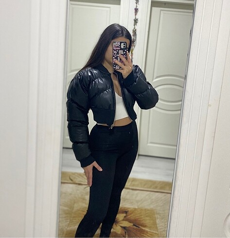 Bershka Deri crop mont