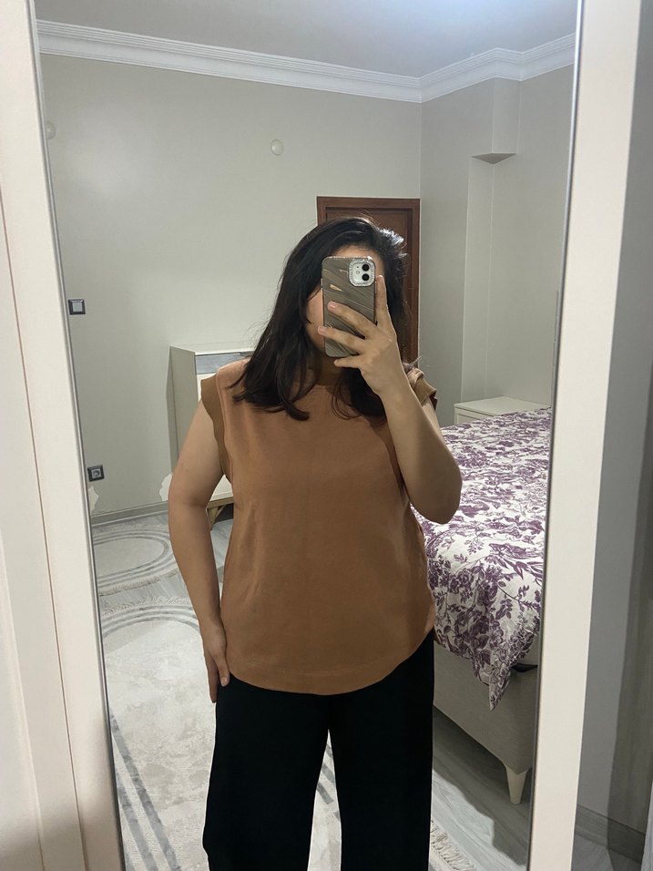 Bej Kolsuz Tişört - Görsel 4