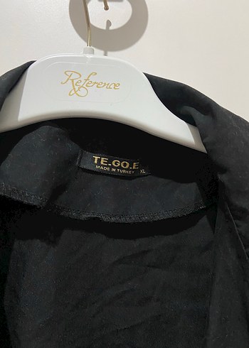 Düğmeli Siyah Keten Midi Trençkot - Görsel 3