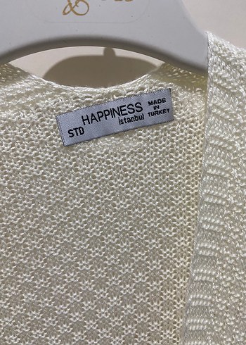 Beyaz Örgü Bohem Kadın Hırka standart - Görsel 2