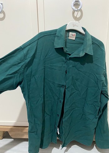 Yeşil Düğmeli erkek Keten Gömlek - Görsel 2