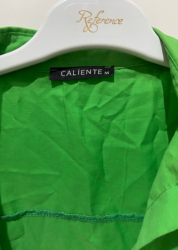 Düğmeli Yeşil Kadın Keten Gömlek - Görsel 3