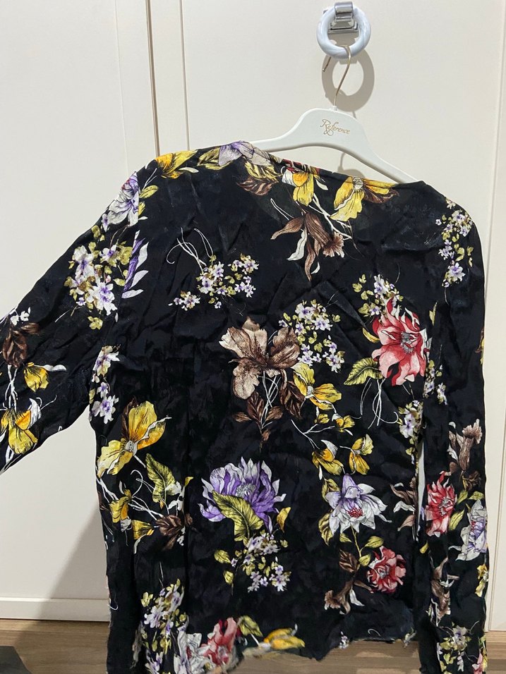 Çiçek Desenli Bohem Kadın Bluz - Görsel 2