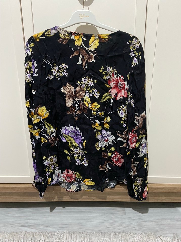 Çiçek Desenli Bohem Kadın Bluz - Görsel 4