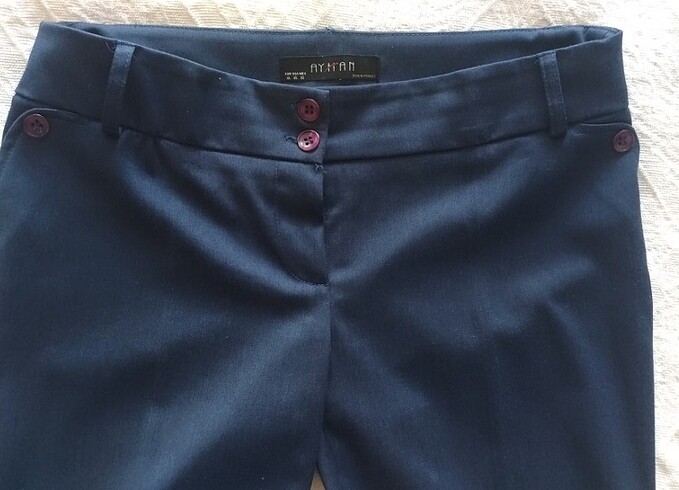 32 Beden Lacivert kumaş pantolon