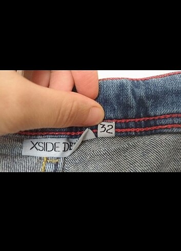 32 Beden lacivert Renk X Side denim kot pantolon