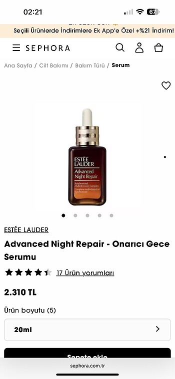 Estee Lauder Estee lauder advanced serum 10 adet