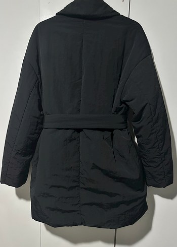 ZARA Siyah Kemerli Midi kadın montu hiç giyilmedi - Görsel 8