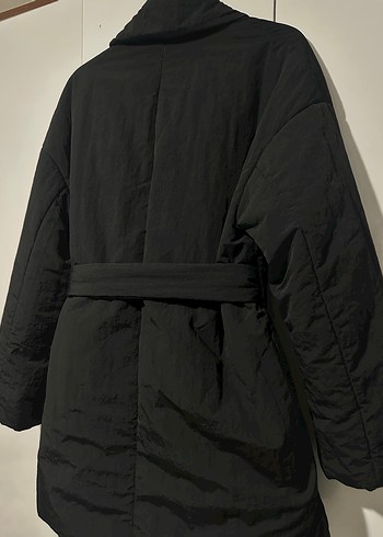 ZARA Siyah Kemerli Midi kadın montu hiç giyilmedi - Görsel 10