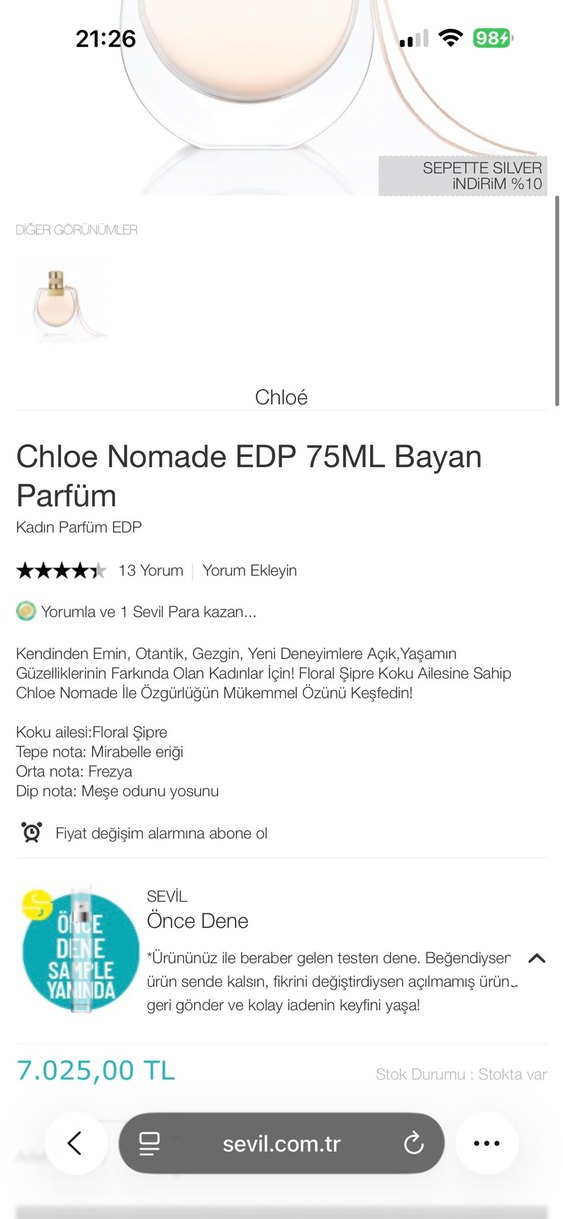 Chloé Nomade Kadın Parfümü Sevilden alındı paketli - Görsel 3