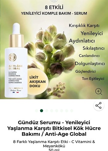 Yves Rocher Anti-Age Global serum 30ml - Görsel 4