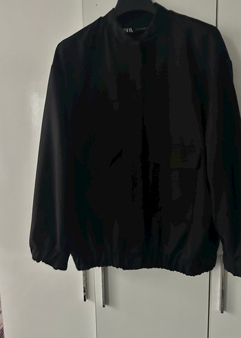 Zara Siyah Keten Oversize Kadın Ceket Hiç Giyilmedi - Görsel 2