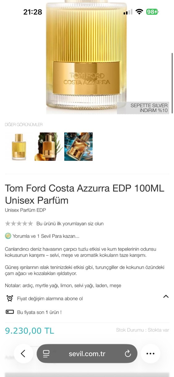 Tom Ford Costa Azzurra unisex Parfümü 100 ml - Görsel 2