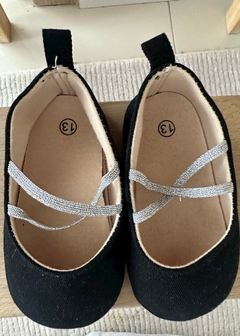 13 numara Kız Çocuk Siyah Lastikli Bale Ayakkabısı - Görsel 2