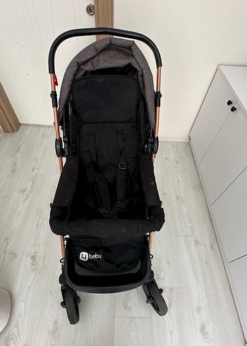 9- 36 kg Beden 4baby Katlanabilir Siyah Gri Bebek Arabası