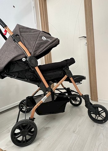 4baby Katlanabilir Siyah Gri Bebek Arabası - Görsel 3