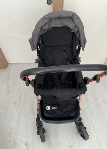 Diğer 4baby Katlanabilir Siyah Gri Bebek Arabası