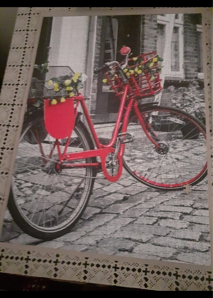 1000 parça puzzle - kırmızı bisiklet - Görsel 2