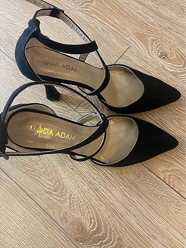 39 Beden Siyah süet stiletto