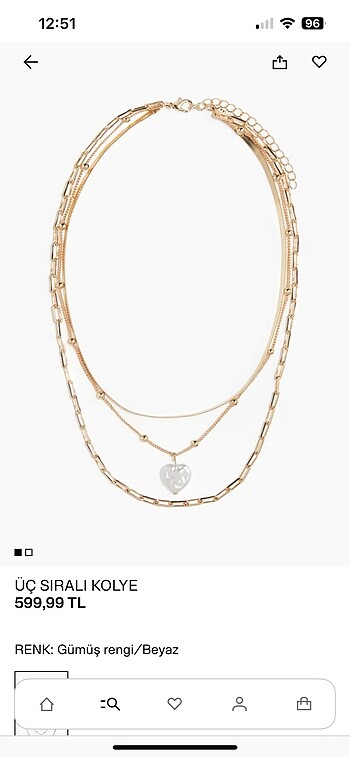H&M üç sıra kolye