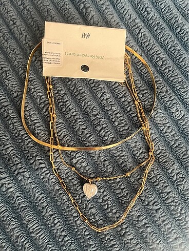 Beden altın Renk H&M üç sıra kolye