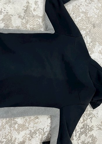 Nike Gri Siyah Fermuarlı Erkek Kapüşonlu Sweatshirt - Görsel 3