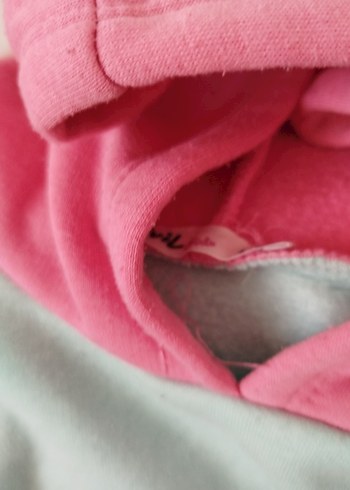 5 Yaş Beden Kapüşonlu Pastel Renkli Kadın Sweatshirt