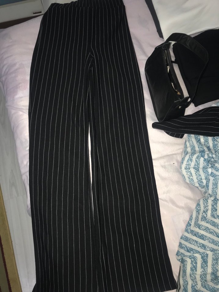 Siyah Çizgili Midi Kadın Takım Elbise - Görsel 5