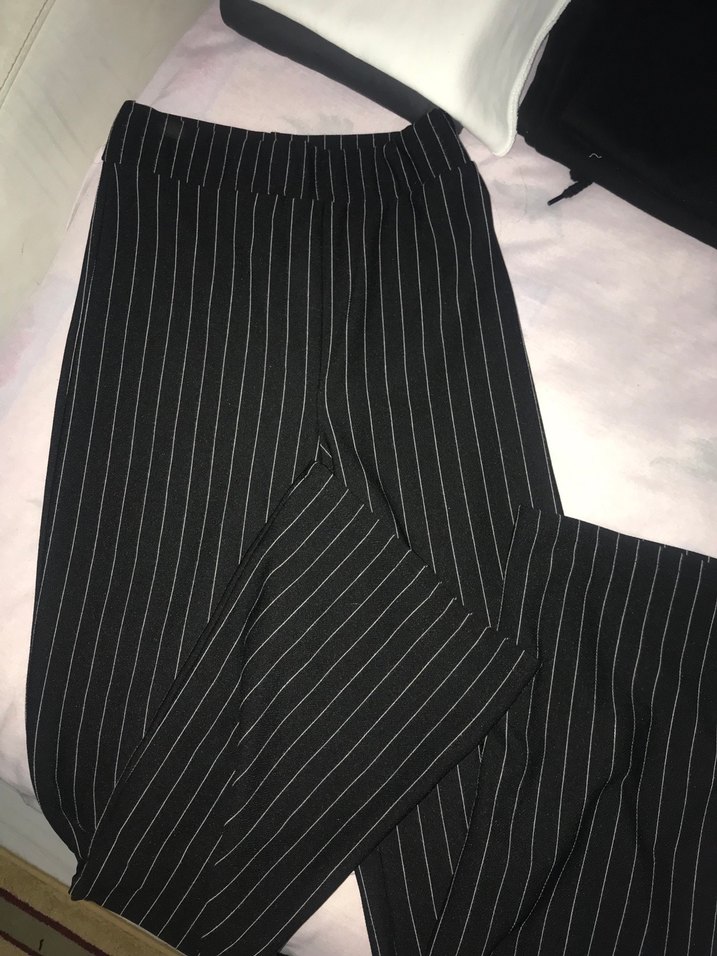 Siyah Çizgili Midi Kadın Takım Elbise - Görsel 3