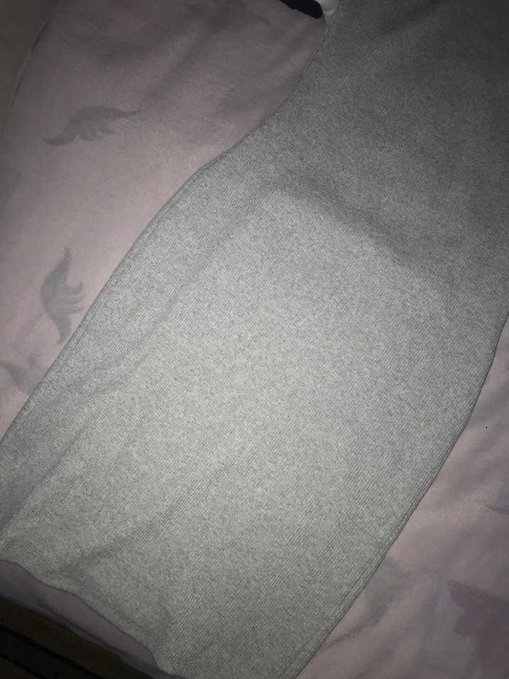 Gri Kadın Kısa Kollu Midi Elbise - Görsel 3