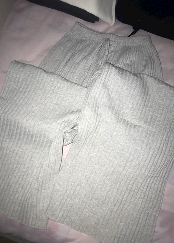 Gri Örgü Kadın Rahat Kesim Pantolon - Görsel 2