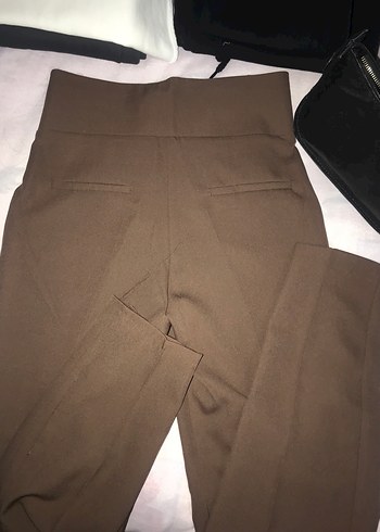 Kahverengi Midi Kumaş Kadın Pantolon - Görsel 3