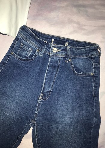 Kadın Mavi Denim Midi Boy Dar Kesim Jean - Görsel 2