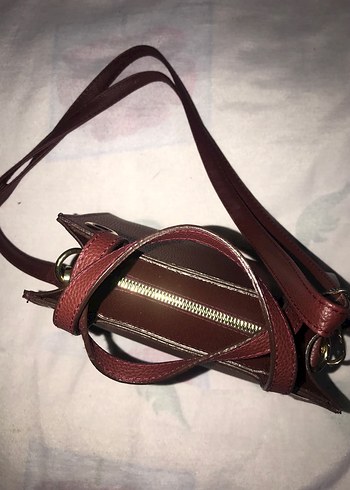 Bordo Deri Kadın Çanta Tokalı - Görsel 3
