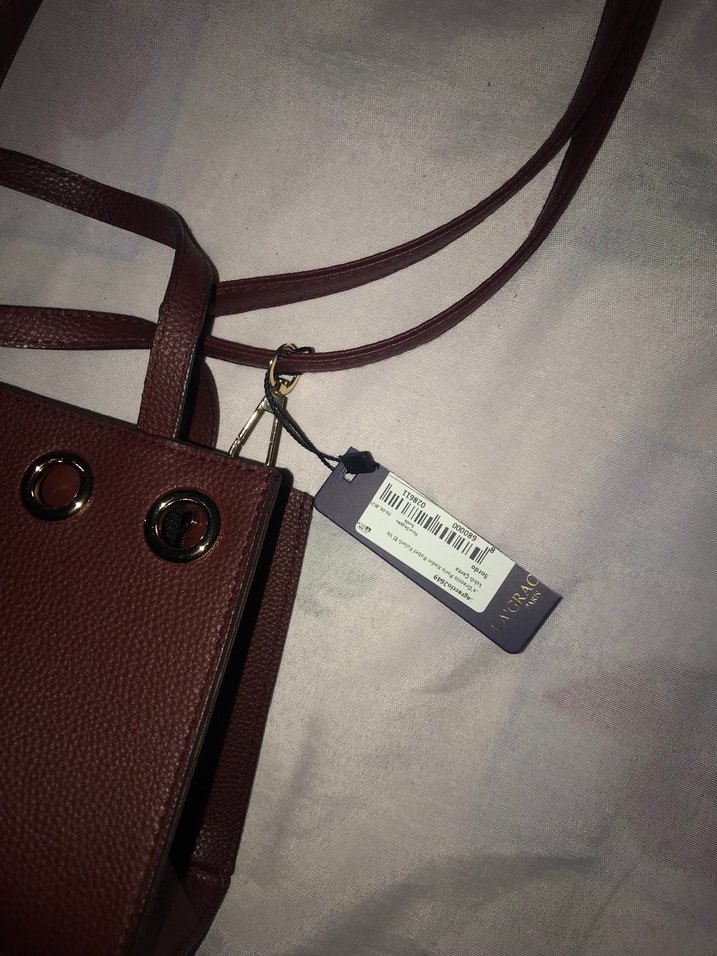 Bordo Deri Kadın Çanta Tokalı - Görsel 2